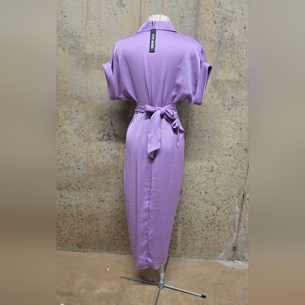Steve Madden Lavender Midi Dress with Button Detail - Picture 2 of 4